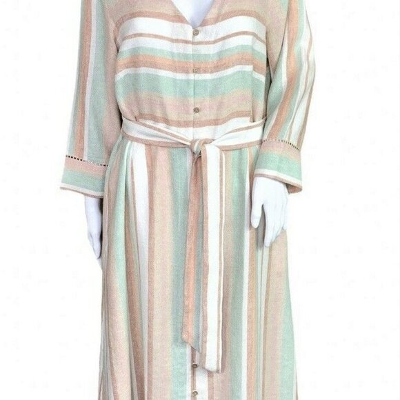 Soft Surroundings Arcata Linen Maxi Dress Full Flowy Feminine Romantic Sz LG - Picture 2 of 6